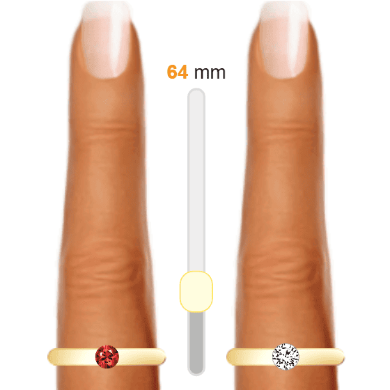 Red 0.25ct round-cut Ruby vs White 0.28ct round-cut Diamond