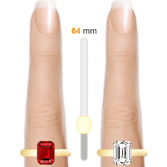 Red 2.5ct emerald-cut Ruby vs White 2.5ct emerald-cut Diamond