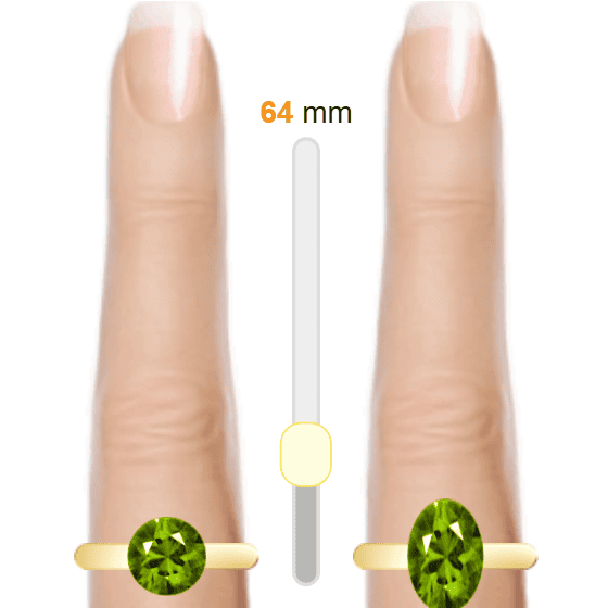 Yellowish Green 2ct round-cut Peridot vs Yellowish Green 3ct oval-cut Peridot