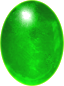 Actual size of 5ct Emerald (cabochon cut, 13.34&times;8.89mm, Green color)