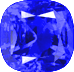 Actual size of 6ct Topaz (cushion cut, 10.59&times;10.59mm, Blue color)