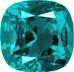 Actual size of 6ct Topaz (cushion cut, 10.59&times;10.59mm, Bluish Green color)