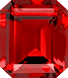 Actual size of 3ct Ruby (emerald cut, 9&times;7mm, Red color)