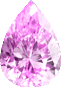 Actual size of 1ct Morganite (pear cut, 9.46&times;5.7mm, Light Purple color)