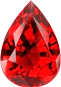 Actual size of 2.7ct Ruby (pear cut, 10&times;7mm, Red color)