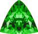 Actual size of 0.5ct Emerald (trillion cut, 6.36&times;6.36mm, Green color)