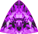 Actual size of 0.25ct Alexandrite (trillion cut, 4.54&times;4.54mm, Violet color)